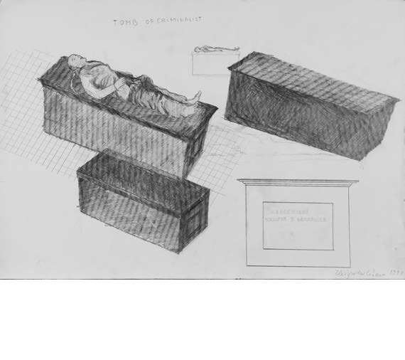 Zbigniew Libera, //A Criminal`s Tomb//, 1998, pencil / paper