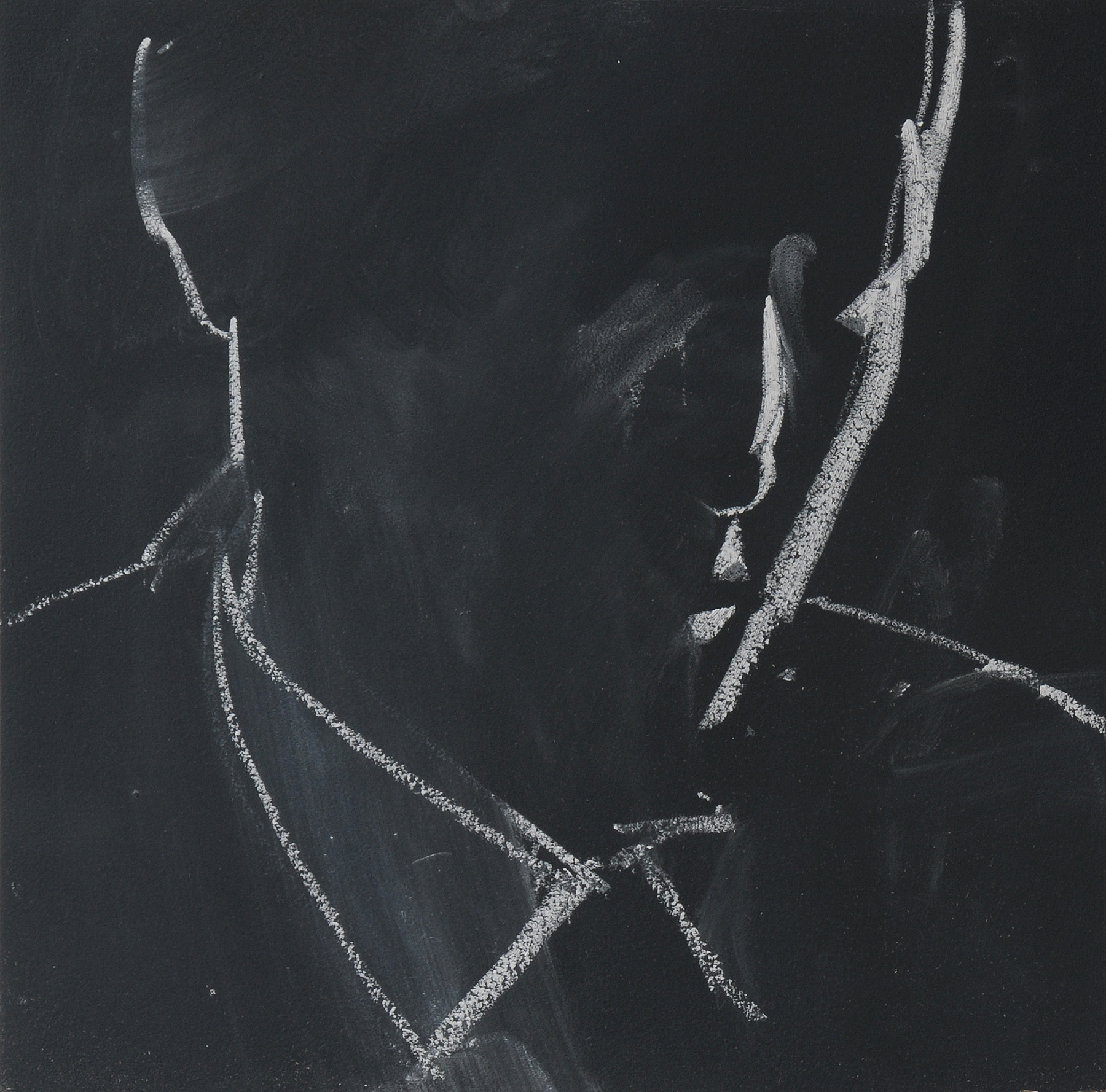 Rafał Bujnowski, //#1//, from the series //Arsonists//, 2013, chalk on board, 41,7 × 31,5 cm