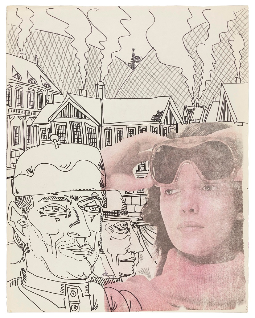 Edward Dwurnik, //Ładne gogle//,  z cyklu //Szczawnica//, 1975, technika mieszana, 51,2 × 40,3 cm, dzięki uprzejmości artysty
