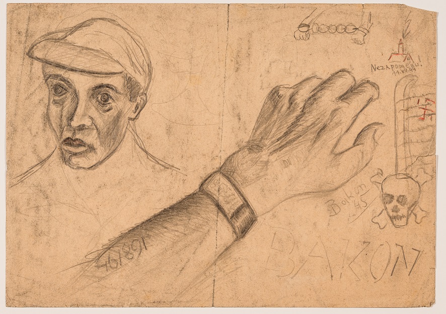 Yehuda Bacon, bez tytułu, 1945, rysunek, 20,7 × 29,6 cm, dzięki uprzejmości Y. Bacona