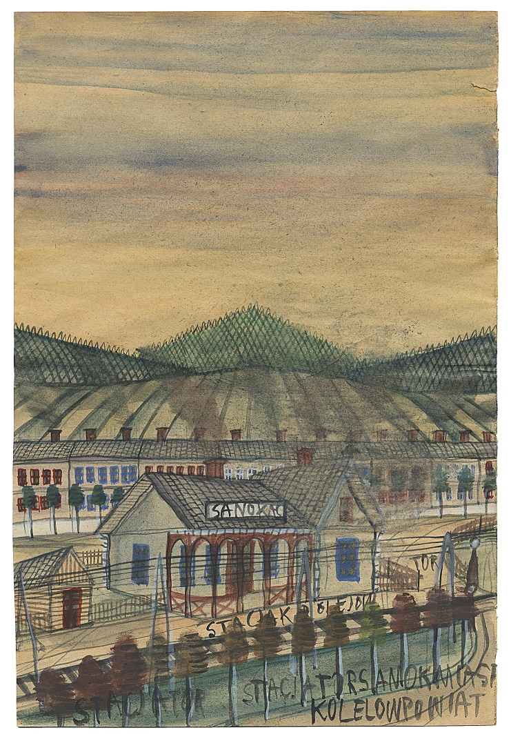 Nikifor Krynicki, lata 30.,  akwarela / papier, 29,3 × 19,8 cm, kolekcja prywatna