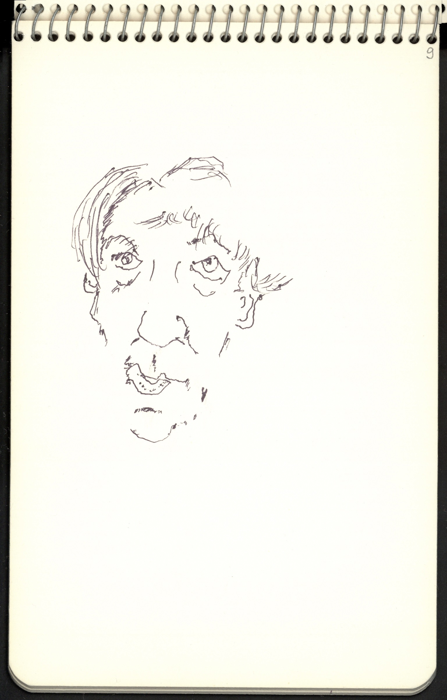 Zbigniew Herbert, około 1990, flamaster / papier, 19 × 12,5 cm, ze zbiorów Biblioteki Narodowej w Warszawie