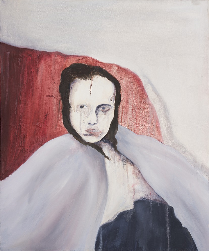 Judith Gattermayr, //Cat, mała trąba powietrzna//, 2014, olej / płótno, 60 × 50 cm, courtesy J. Gattermayr, fot. Martin Bilinovac