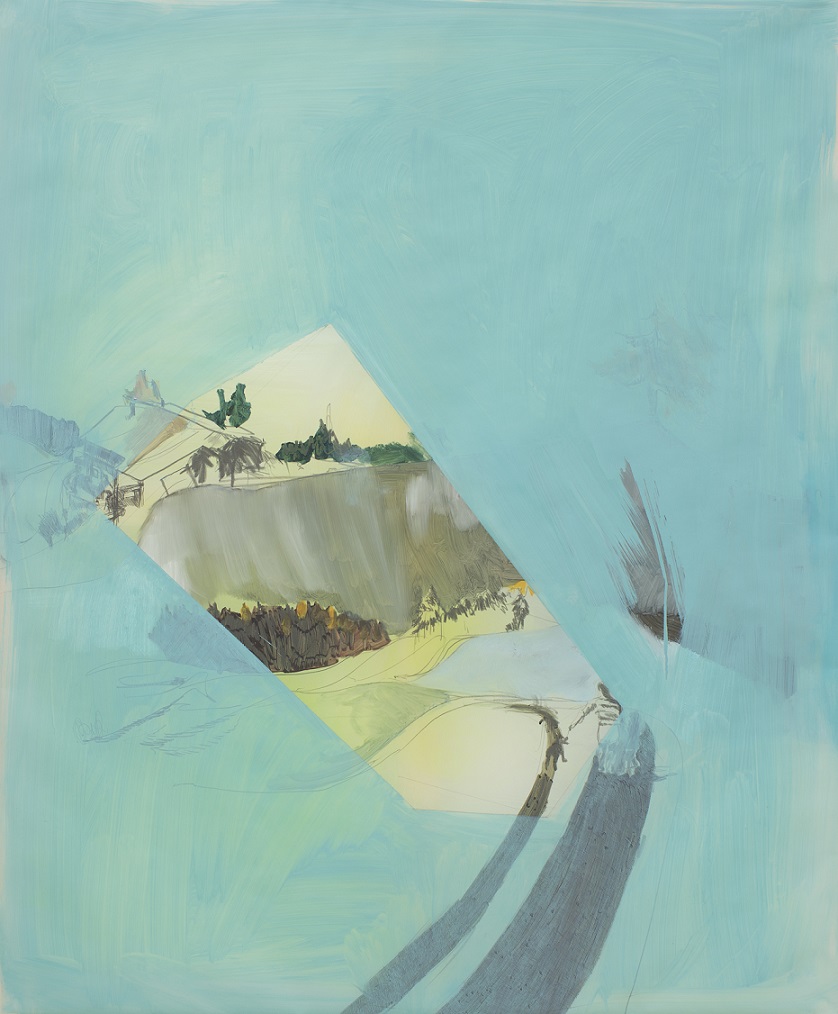 Ilona Rainer-Pranter, //Colorfield//, 2015, olej, ołówek / transparentny papier, 90 × 110 cm, courtesy I. Rainer-Pranter, fot. Martin Bilinovac