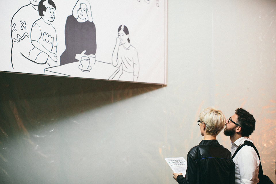 Marcin Maciejowski, How to live now?, 2002 (2014 edition), the exhibitionThe Face of the Day curated by Stanisław Ruksza, Grolsch ArtBoom Festival in Kraków, photo by Michał Ramus for KBF