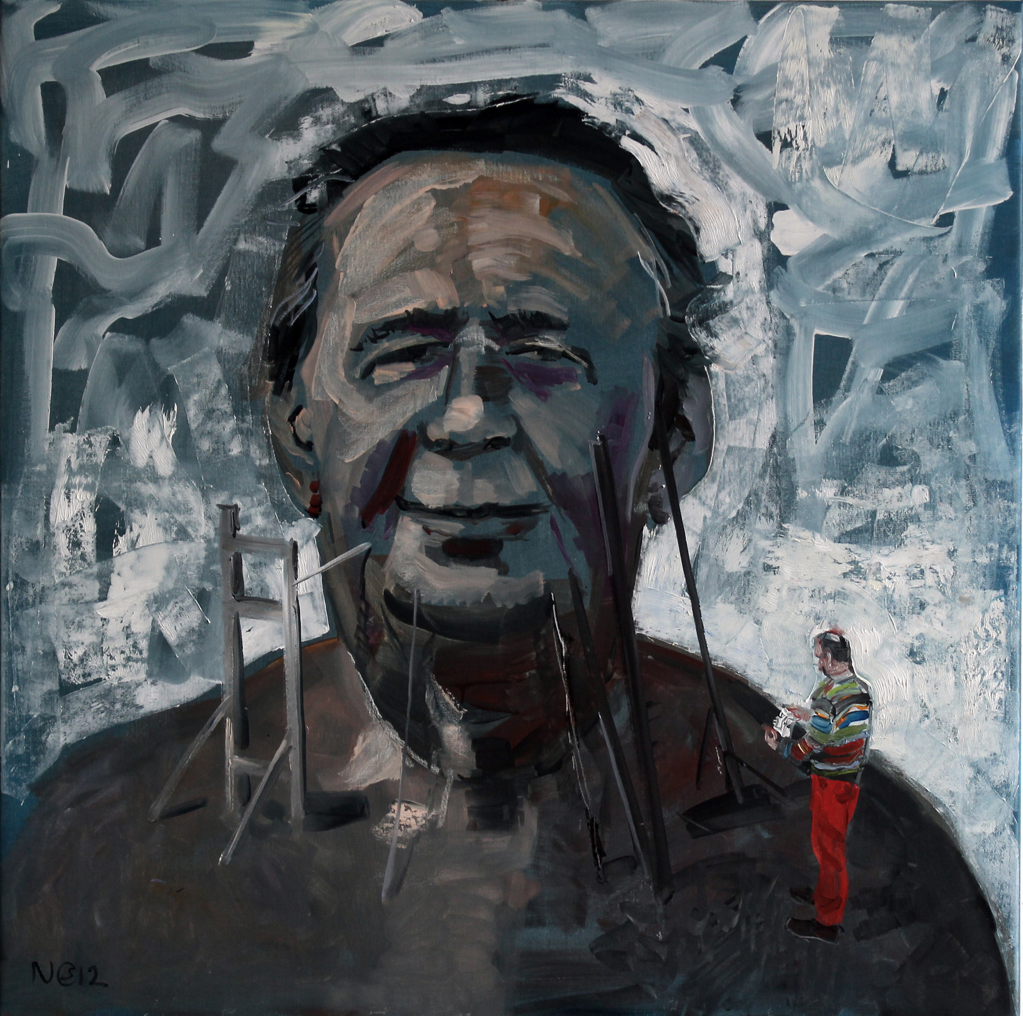 Csaba Nemes, //Autorytet//, 2012, z cyklu //Imię ojca: Csaba Nemes//, olej / płótno, 100 × 100 cm, courtesy Knoll Galleries Vienna & Budapest
