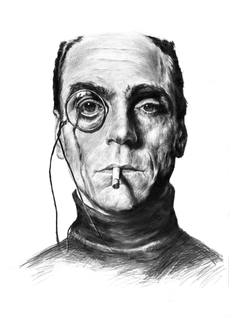 Tomasz Wiatr, //Jeremy Irons,// 2013, ołówek / papier | pencil / paper, 59 × 42 cm. Courtesy T. Wiatr