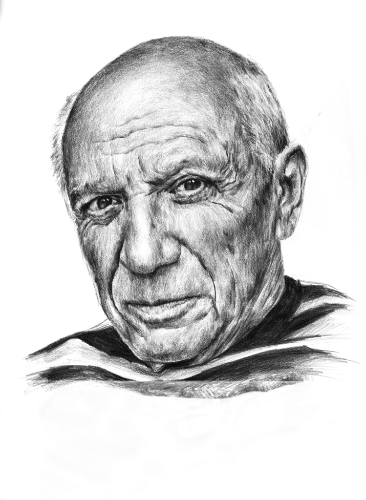Tomasz Wiatr, //Picasso//, 2013, ołówek / papier | pencil / paper, 59 × 42 cm. Courtesy T. Wiatr