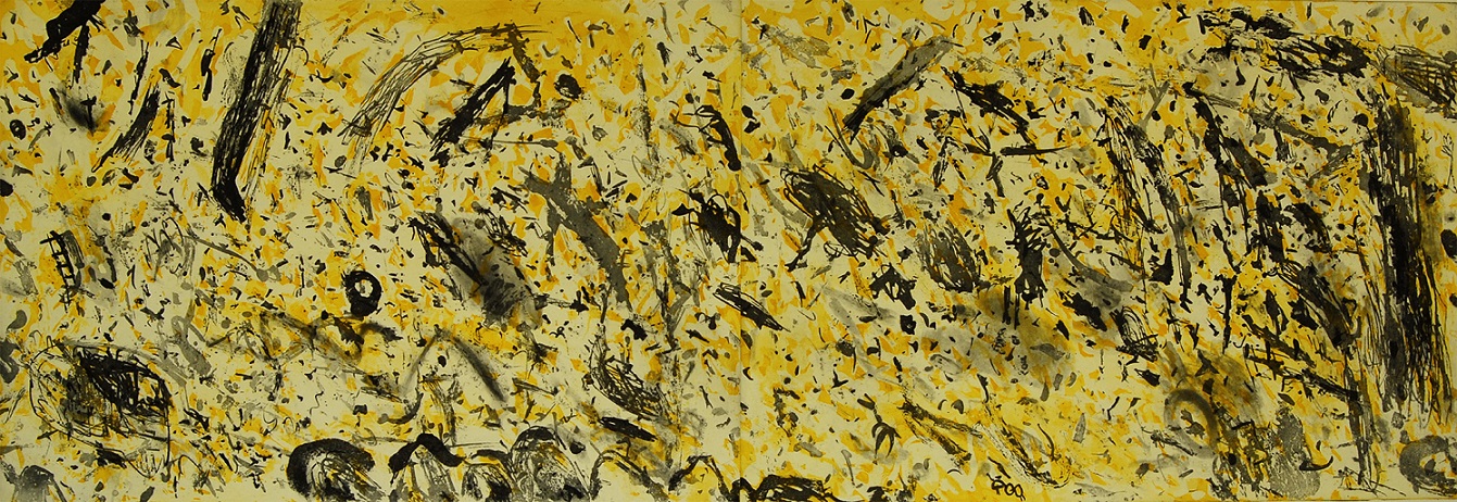 Jerzy Piątkowski, //Czym są w rzeczy samej// , 2015, akwatinta, korund, 70 × 192,5 cm.  Courtesy J. Piątkowski