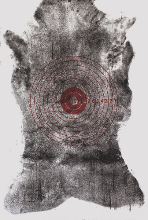 Kaja Wojtyga, //Strzelony jesienią//, 2015, miękki werniks, 100 × 70 cm.  Courtesy K. Wojtyga