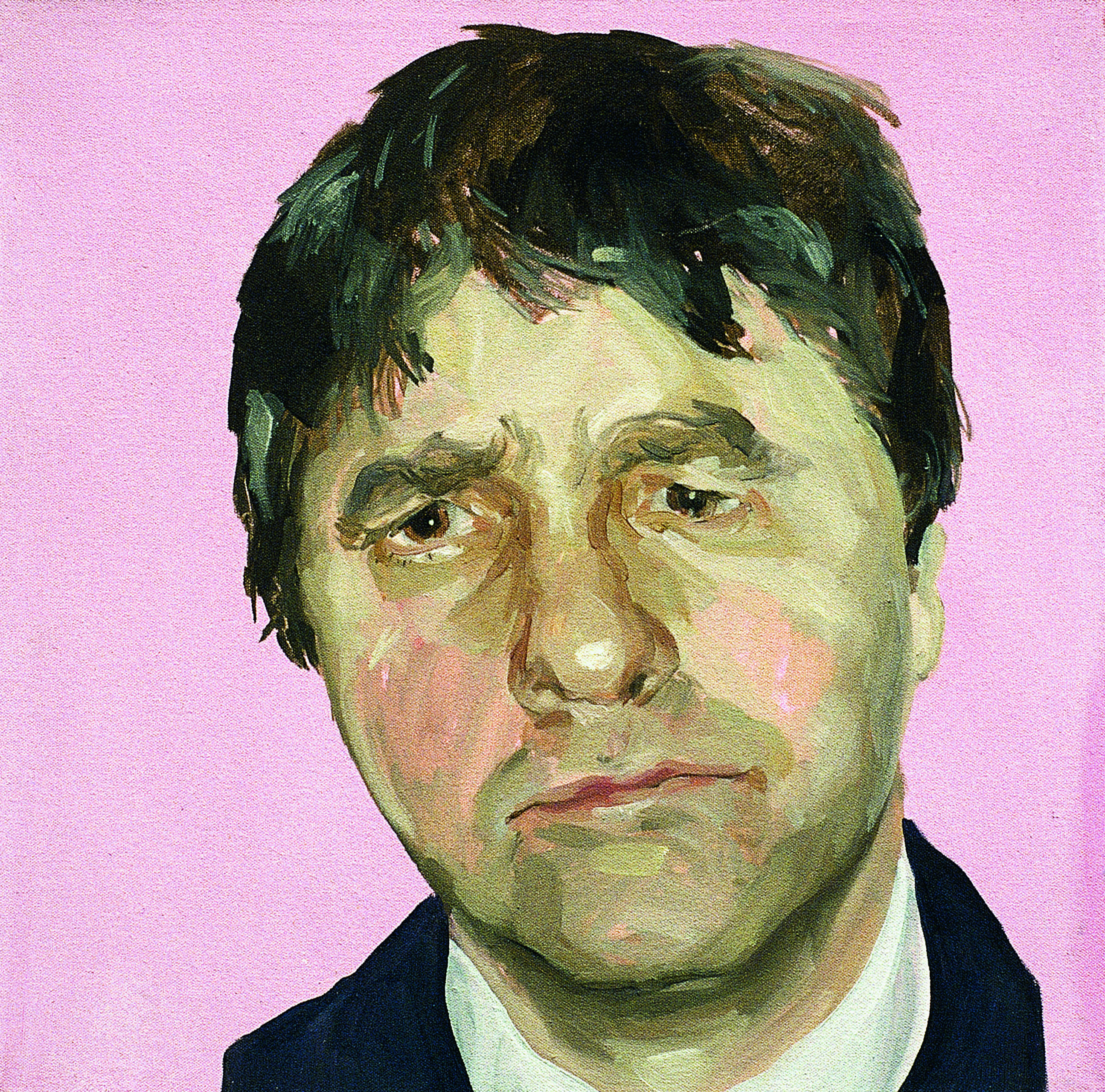 Mark Gilbert, //Chris P. II//, 1999–2000, oil / canvas, 45.72 × 45.72 cm, courtesy of Saving Faces, Mark Gilbert, Professor Iain Hutchison 