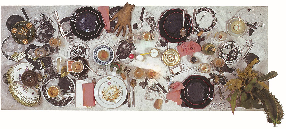 Daniel Spoerri, //Handschin Hammerausstellung//, 1978, asamblaż, 75 × 194 × 80 cm, courtesy D. Spoerri, LEVY Galerie, Hamburg