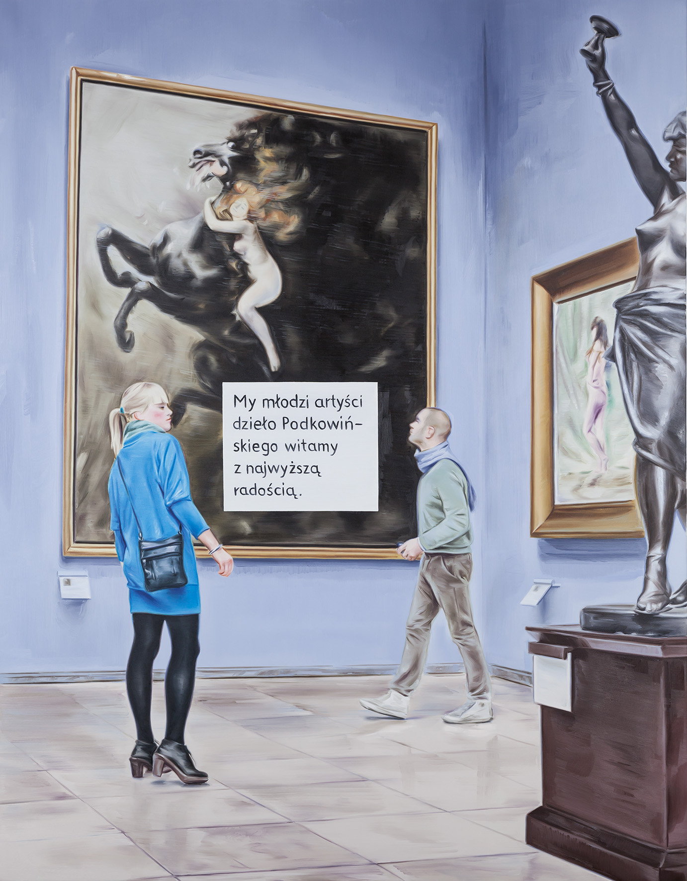 Marcin Maciejowski, //My, młodzi artyści…//, 2014, olej / płótno, 180 x 140 cm, Kolekcja MOCAK-u