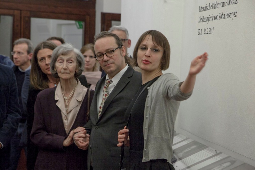 Otwarcie wystawy //Literackie obrazy Zagłady. Pasażerka Zofii Posmysz//, Centrum Sztuk Prześladowanych przy Muzeum Sztuki w Solingen, fot. A. Uryniak | Zofia Posmysz, Jürgen Kaumkötter, Magdalena Mazik