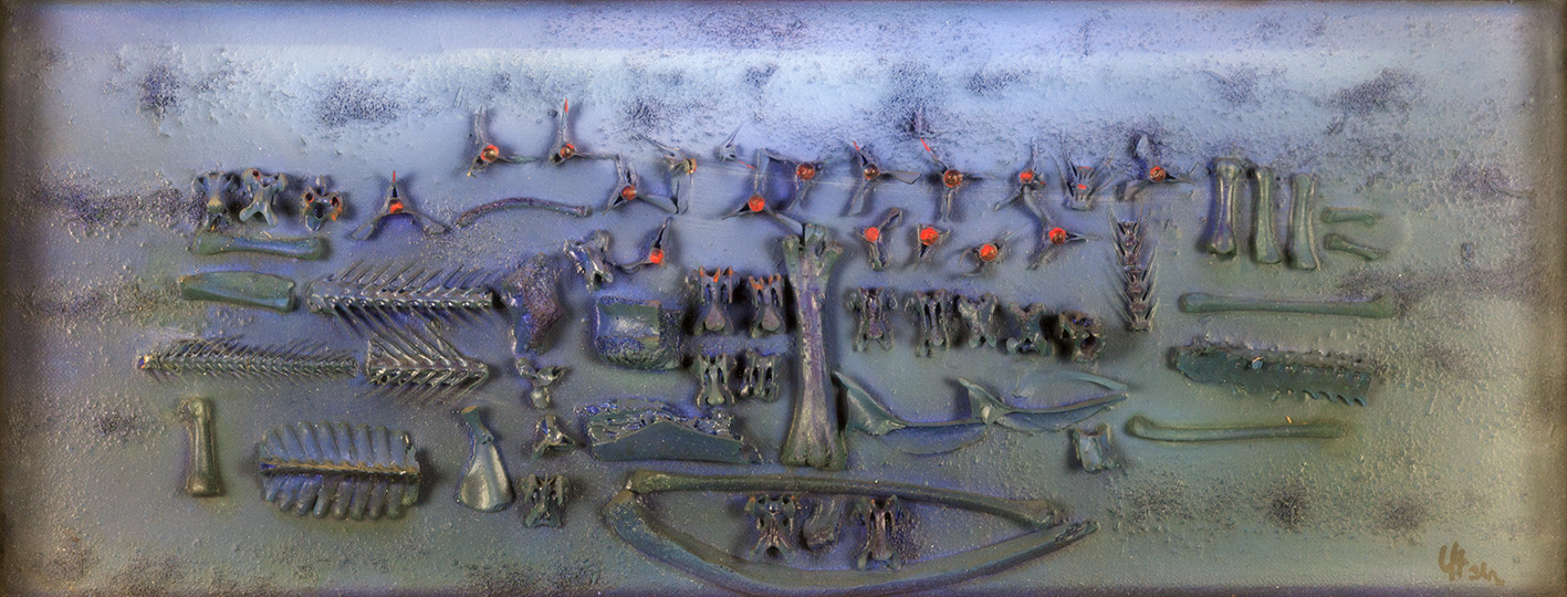 Jonasz Stern, //Cobalt Composition//, post-1970, mixed technique, 23 × 57 cm, courtesy of J.J. Grabscy