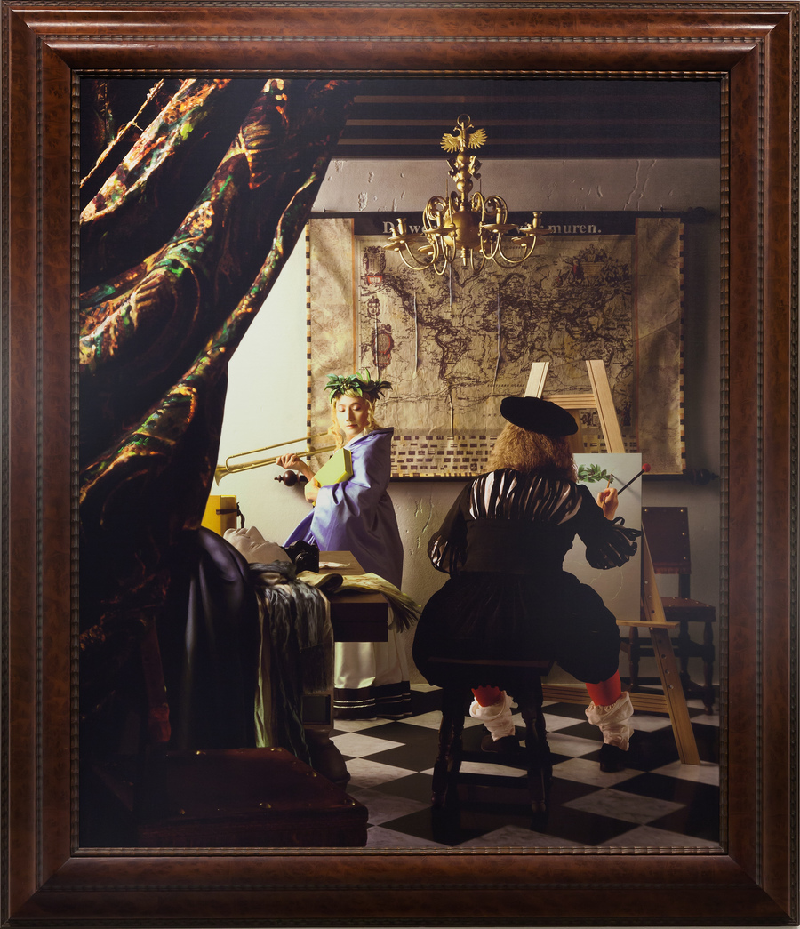Yasumasa Morimura, //Atelier Vermeera (wielka opowieść z kąta małego pokoju)//, 2004 wydruk chromogeniczny / płótno, courtesy of Y. Morimura, Luhring Augustine, New York  