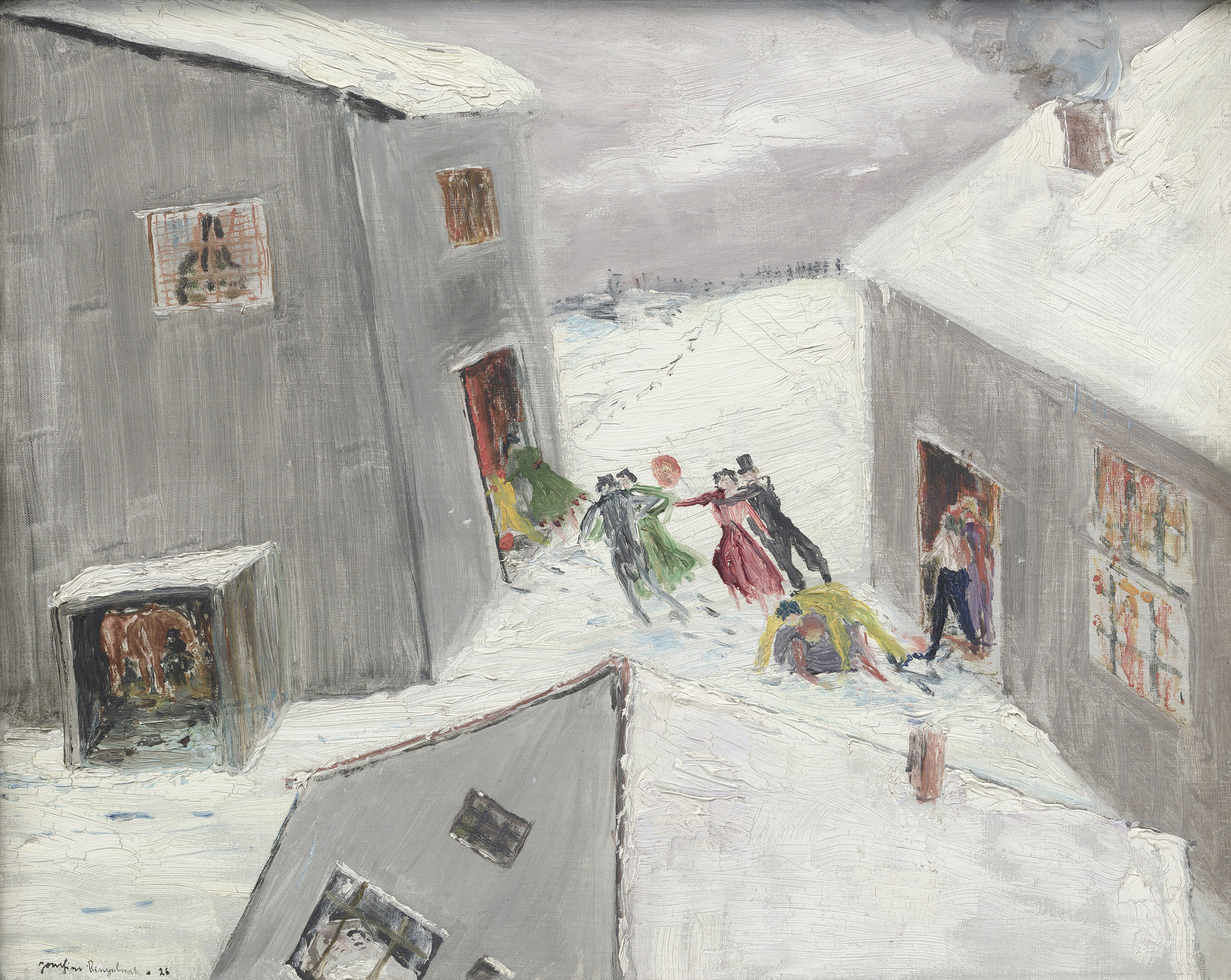 //Karnawał w śniegu// (//Fasching im Schnee//), 1926, olej / płótno, 41 × 35 cm, courtesy Muzeum Joachima Ringelnatza, Cuxhaven