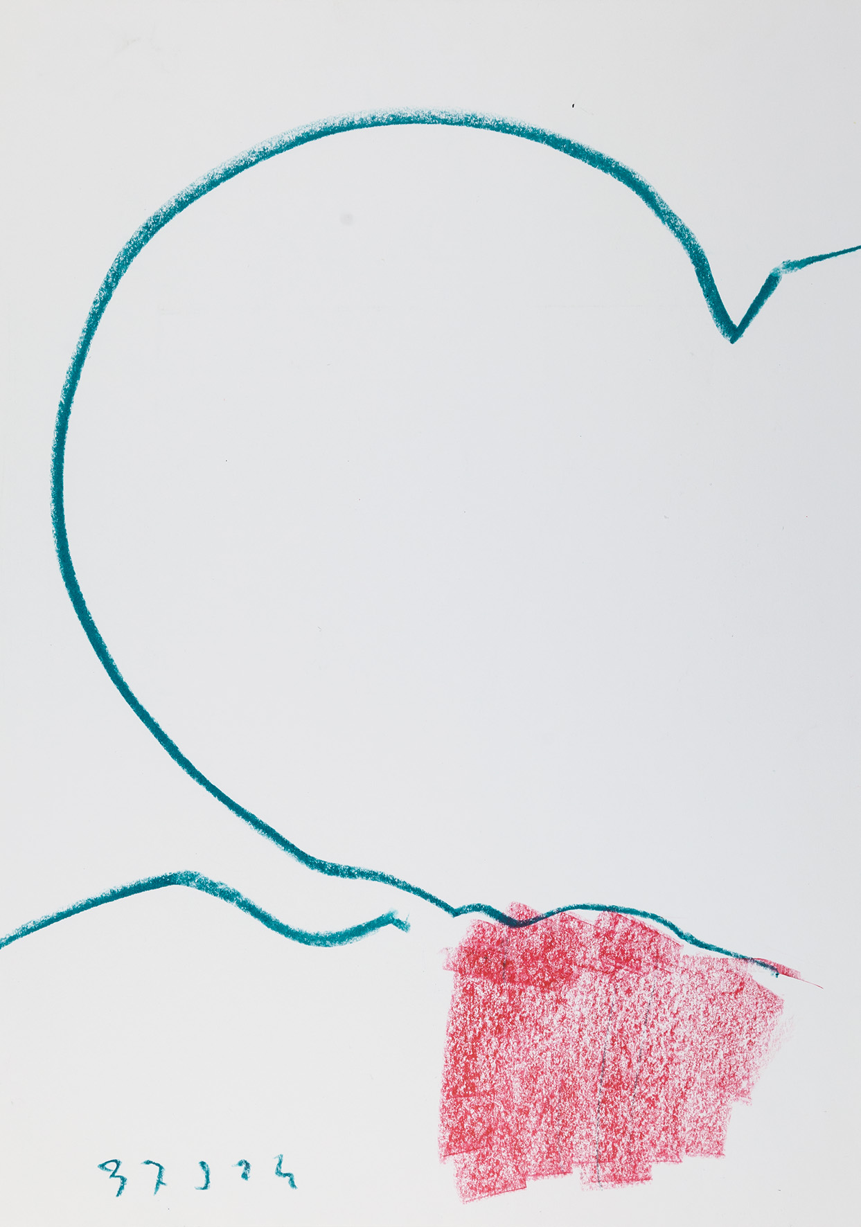 Dietrich Helms, //bez tytułu//, 1992, kredka świecowa / papier, 59,3 × 41,8 cm, Kolekcja MOCAK-u