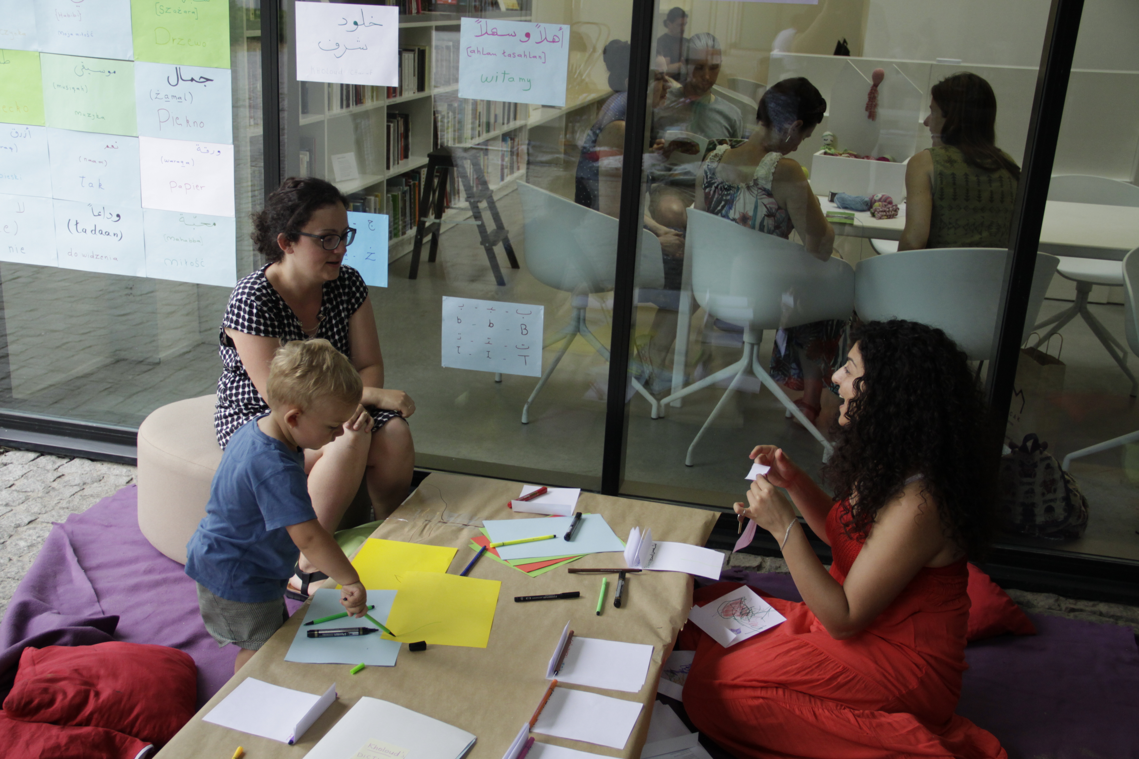 Kholoud Charaf during workshops in MOCAK Library, 9.6.2018, photo: Patrycja Kulig