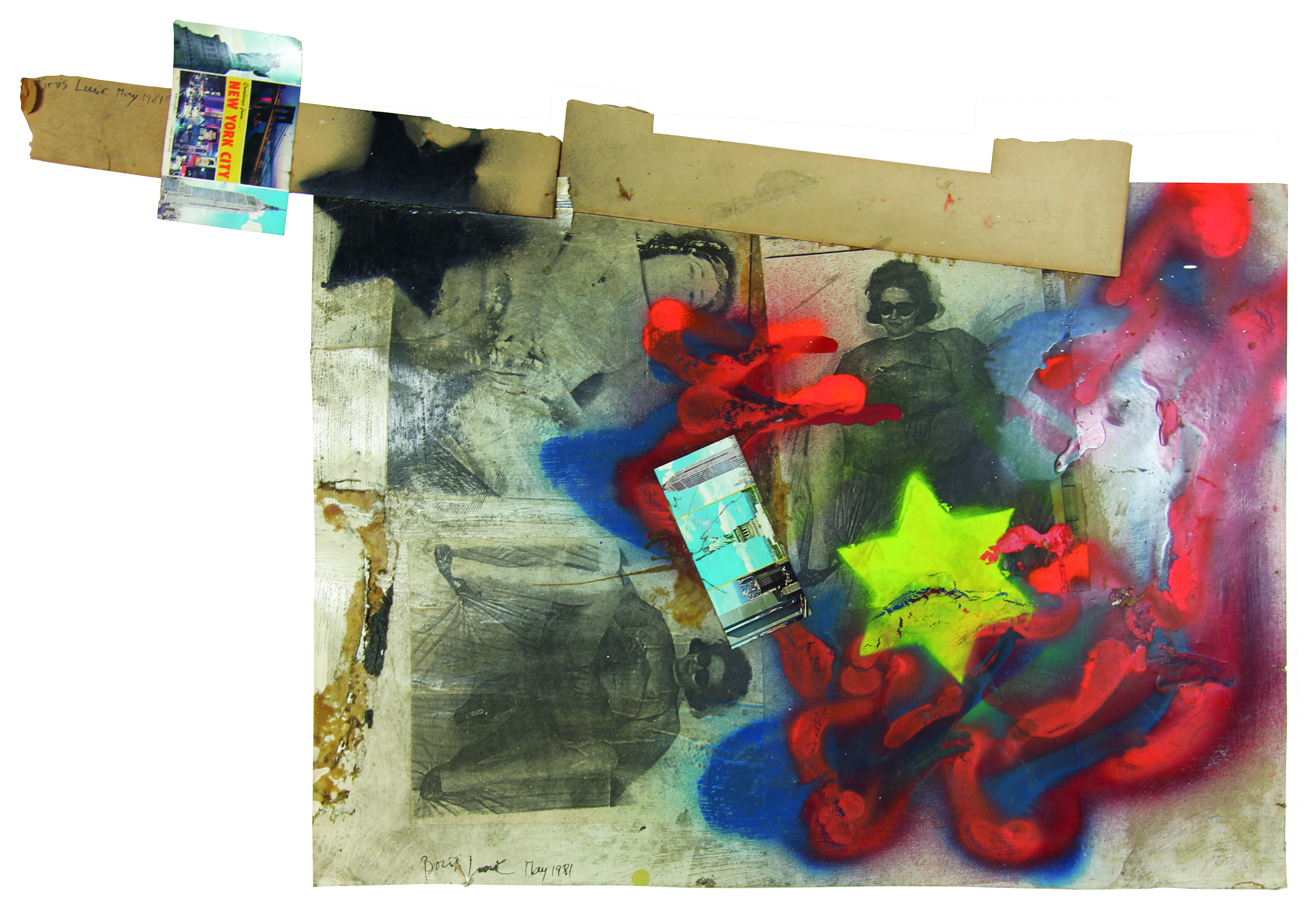 Boris Lurie, bez tytułu, 1981, technika mieszana, 61 × 90,2 cm, courtesy Boris Lurie Art Foundation