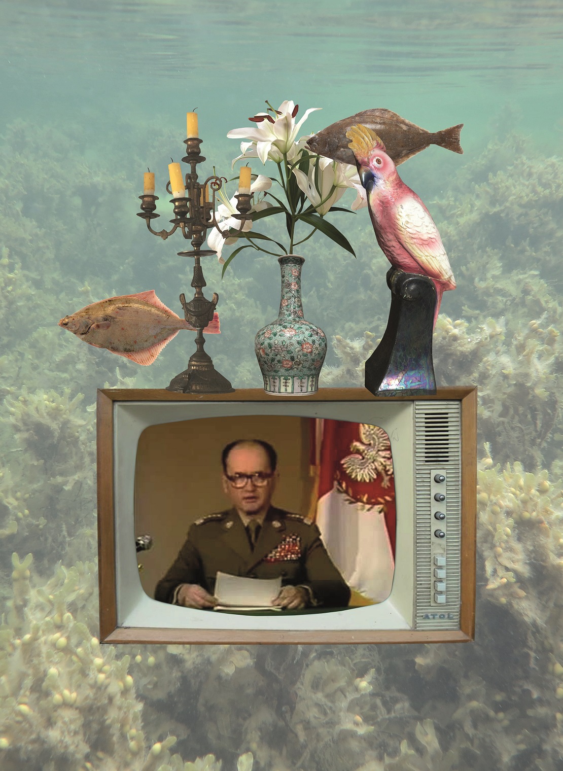 Alicja Biała, //Jaruzelski//, 2018, collage, 41 × 29 cm, courtesy A. Biała