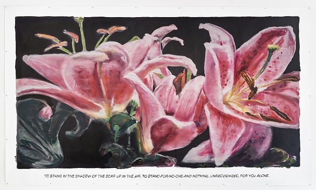 Muntean/Rosenblum, bez tytułu [Stanąć w cieniu…], 2018 olej / płótno, 270 × 430 cm, courtesy Muntean/Rosenblu, Galerie Ron Mandos, Amsterdam