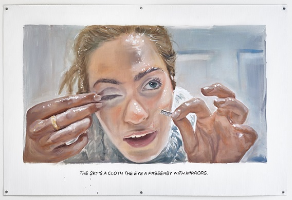 Muntean/Rosenblum, bez tytułu [Niebo to płótno…], 2018, olej / płótno, 85 × 126 cm, courtesy Muntean/Rosenblum, Galerie Ron Mandos, Amsterdam