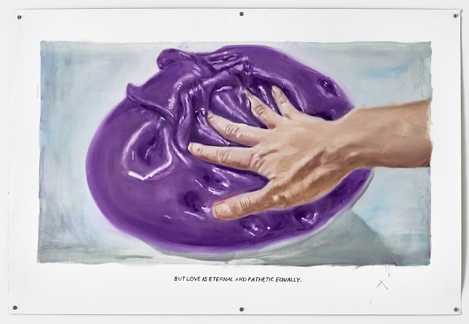 Muntean/Rosenblum, untitled [But love is eternal …], 2018, oil / canvas, 87 × 129 cm, courtesy of Muntean/Rosenblum, Galerie Ron Mandos, Amsterdam