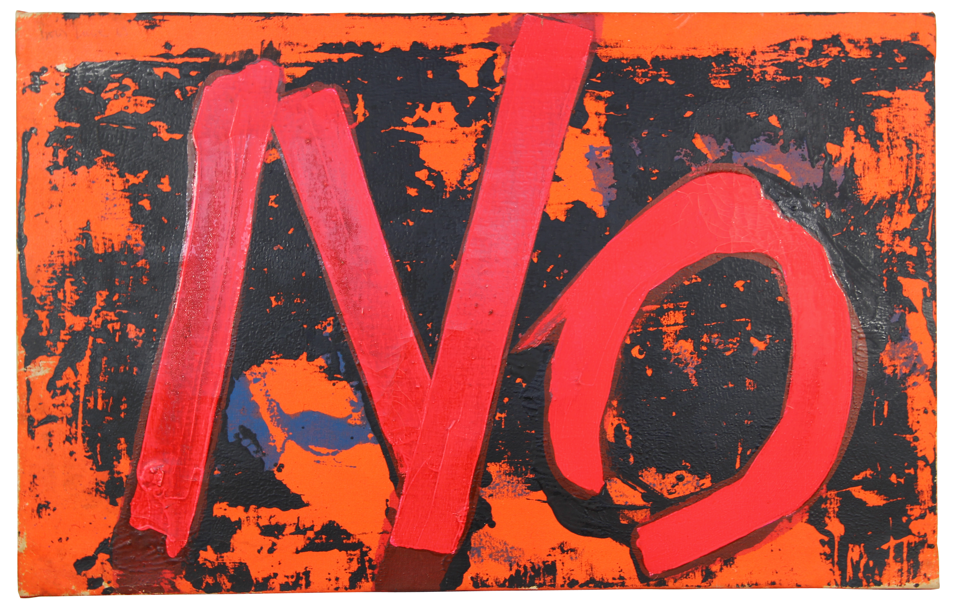Boris Lurie, //Odczuwać malarstwo. NIE z czerwonym i czarnym//, z cyklu //Nie!obrazy//, 1963, akryl / płótno, 55,9 × 88,9 cm, courtesy Boris Lurie Art Foundation