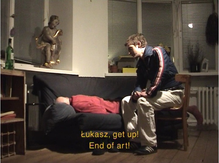 Azorro, //Koniec sztuki//, 2002, wideo, 2 min 49 s, Kolekcja MOCAK-u