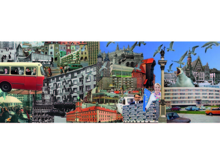 Alicja Biała, //Świetlicki’s Cities//, 2018, collage, 120 × 42 cm, courtesy of A. Biała