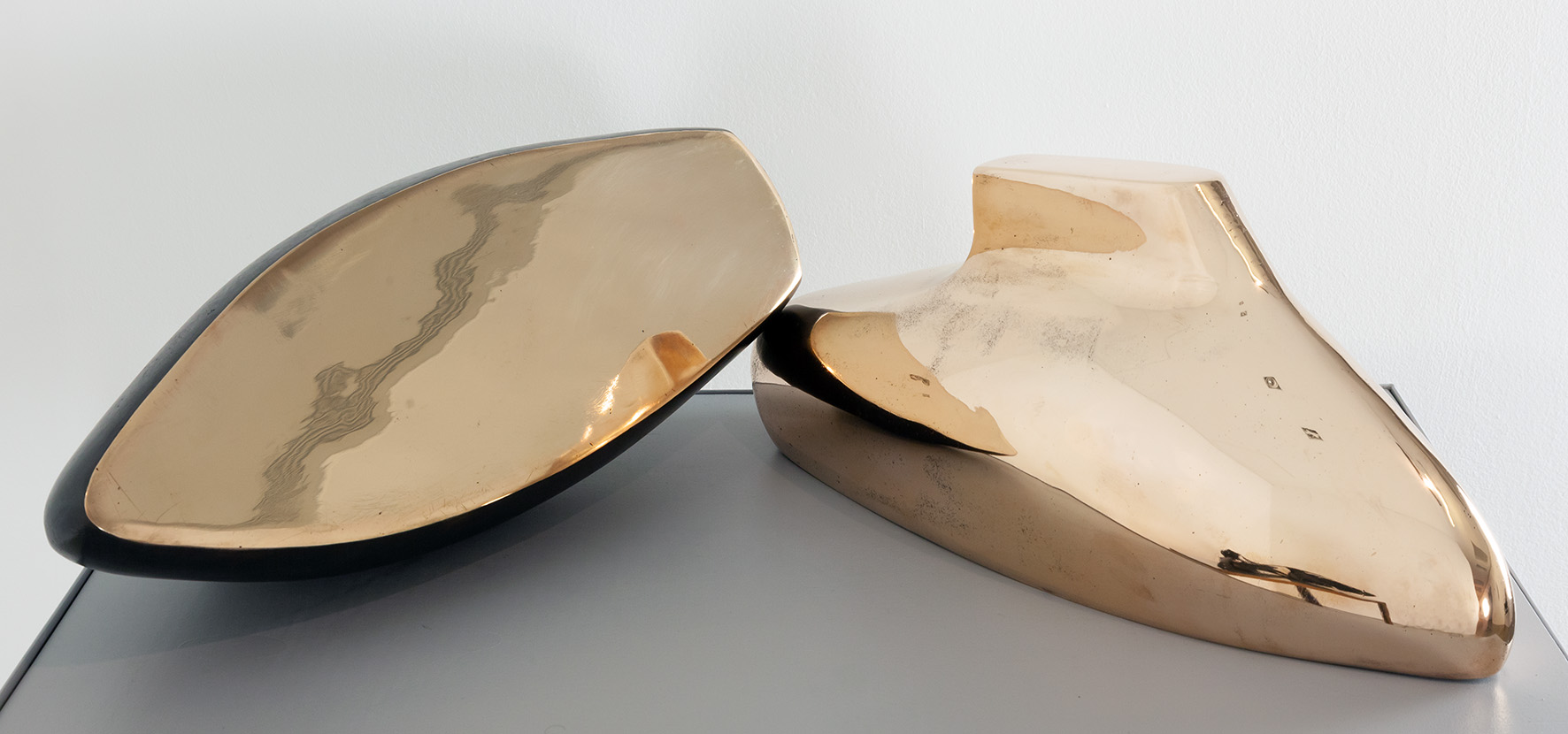 Krzysztof M. Bednarski, //Moby Dick – Doppio / Podwójny//, 1997, brąz polerowany i patynowany, 23 × 55 × 20 cm /x2/, Kolekcja Zachęty – Narodowej Galerii Sztuki, Warszawa, fot. R. Sosin