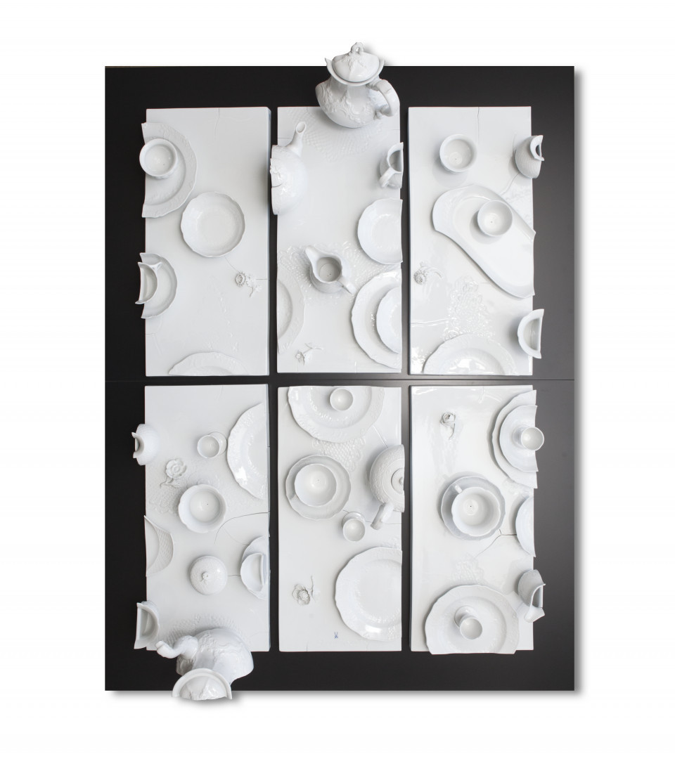 Daniel Spoerri, //Der Zerschnittene//, 2014, obiekt, 134  × 102 × 30 cm, Kolekcja MOCAK-u