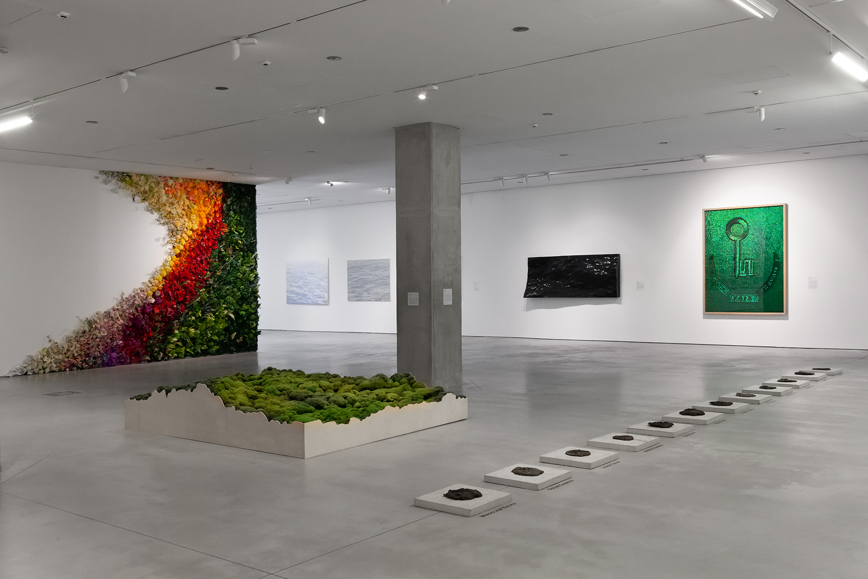 //Nature in Art// Exhibition. From the left works by: Grzegorz Kozera, Michalina Bigaj, Oskar Dawicki. Background works by: Jan Fabre, Justyna Smoleń, Guido Casaretto. Photo: R. Sosin