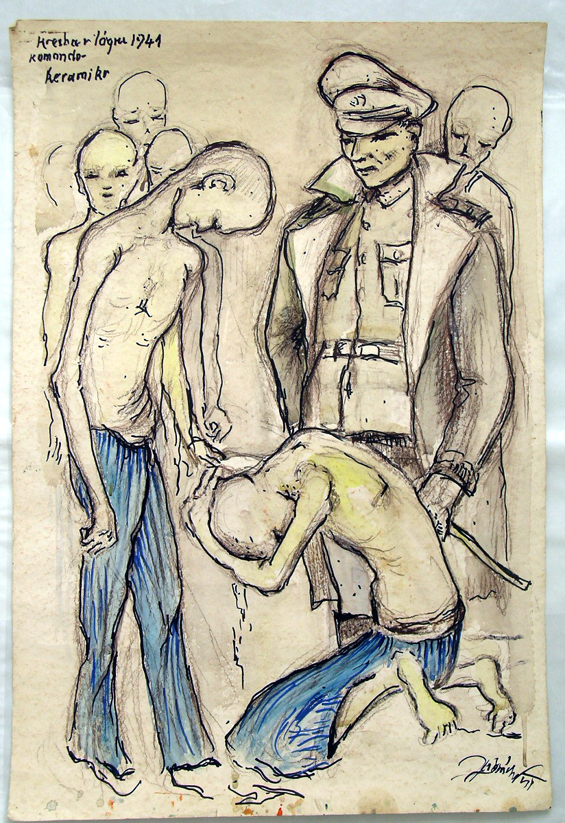 Karel Zahrádka, //Ceramika//, 1941, rysunek tuszem i kredą, courtesy Sachsenhausen Museum and Memorial Site