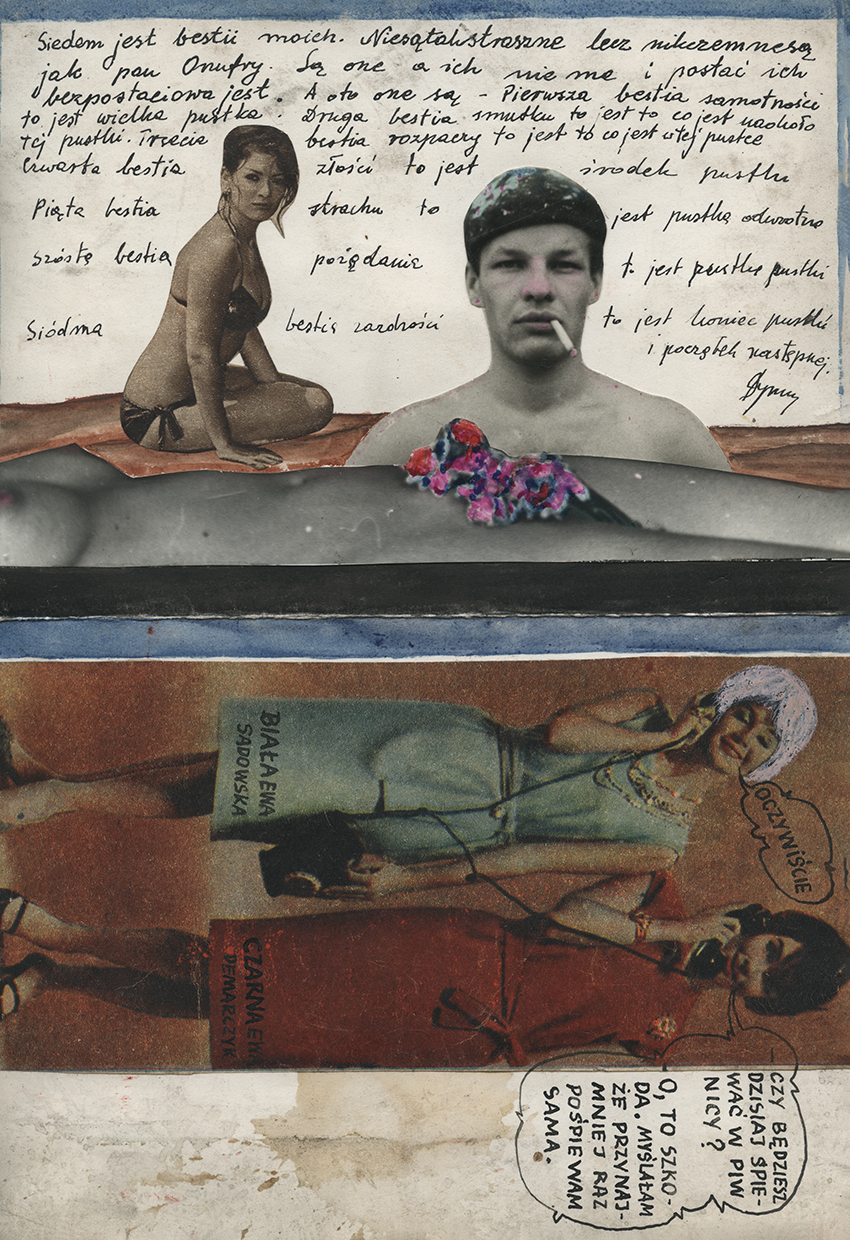 Wiesław Dymny, bez tytułu, kolaż, tusz, akwarela / papier (dwustronny), 23,5 × 16 cm, courtesy M. Dymny