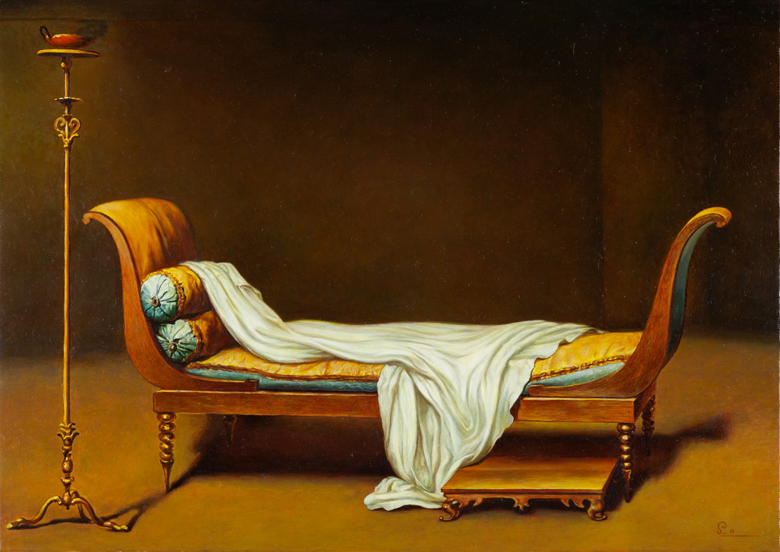 Shinji Ogawa, //Pani Récamier//, z cyklu //Bez ciebie//, 2009–2011, akryl / płótno, 21 × 30 cm, Kolekcja MOCAK-u