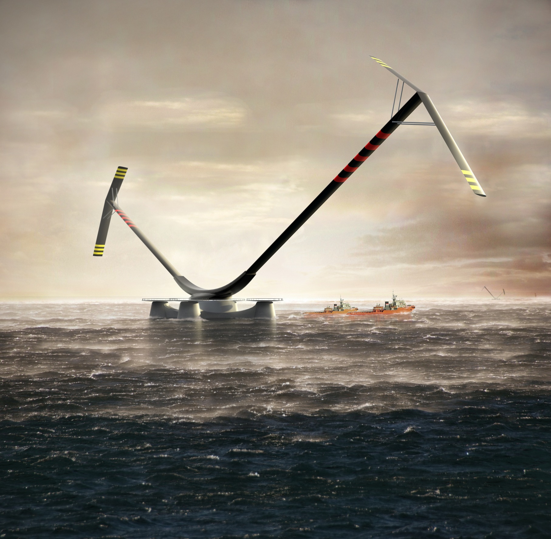 Morska turbina wiatrowa //Aerogenerator X//, wizualizacja: Grimshaw Architects