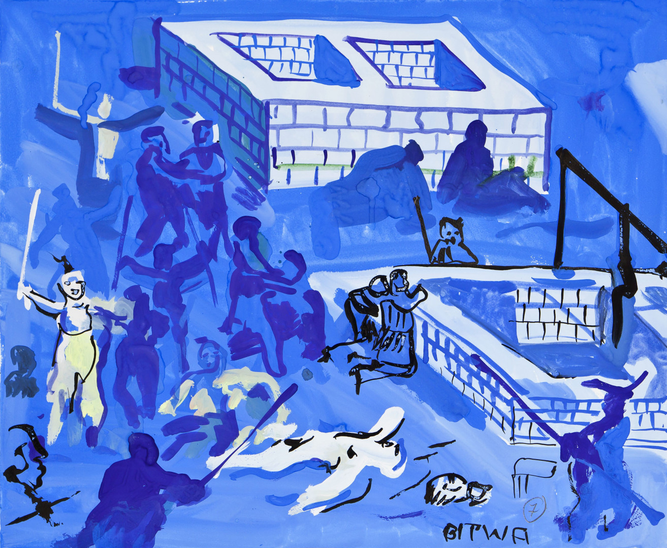 Edward Dwurnik //Szkice do obrazu „Bitwa pod Grunwaldem”//, 2010, akwarela, ołówek / papier, 46 × 55 cm, Kolekcja MOCAK–u