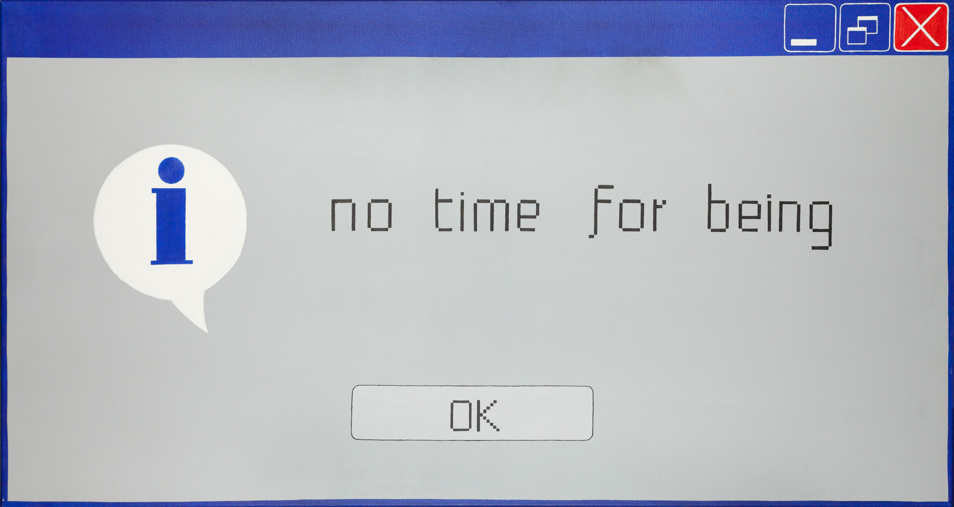 Laura Pawela, //no time for being//, 80 × 150 cm, 2004, akryl / płótno, Kolekcja MOCAK–u