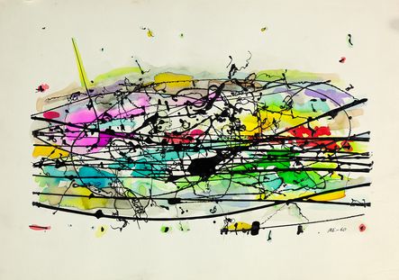 Marian Eile, bez tytułu, 1960, farba nitro, akwarela / papier, 24 × 34,5 cm, Kolekcja MOCAK-u