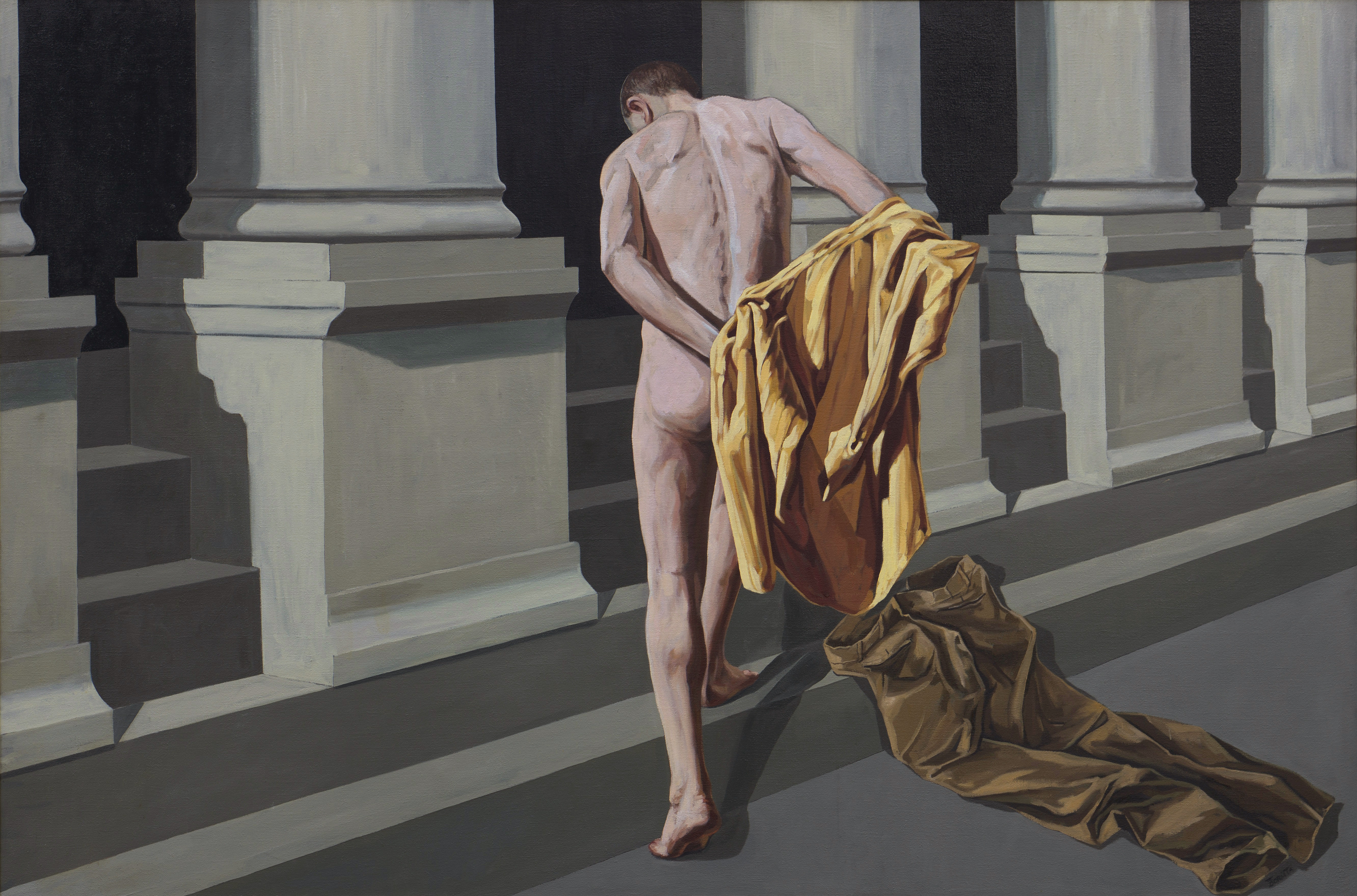 Tadeusz Boruta, //Św. Franciszek oddaje się pod opiekę Kościoła//, 2003, olej / płótno, 185 × 275 cm, courtesy T. Boruta