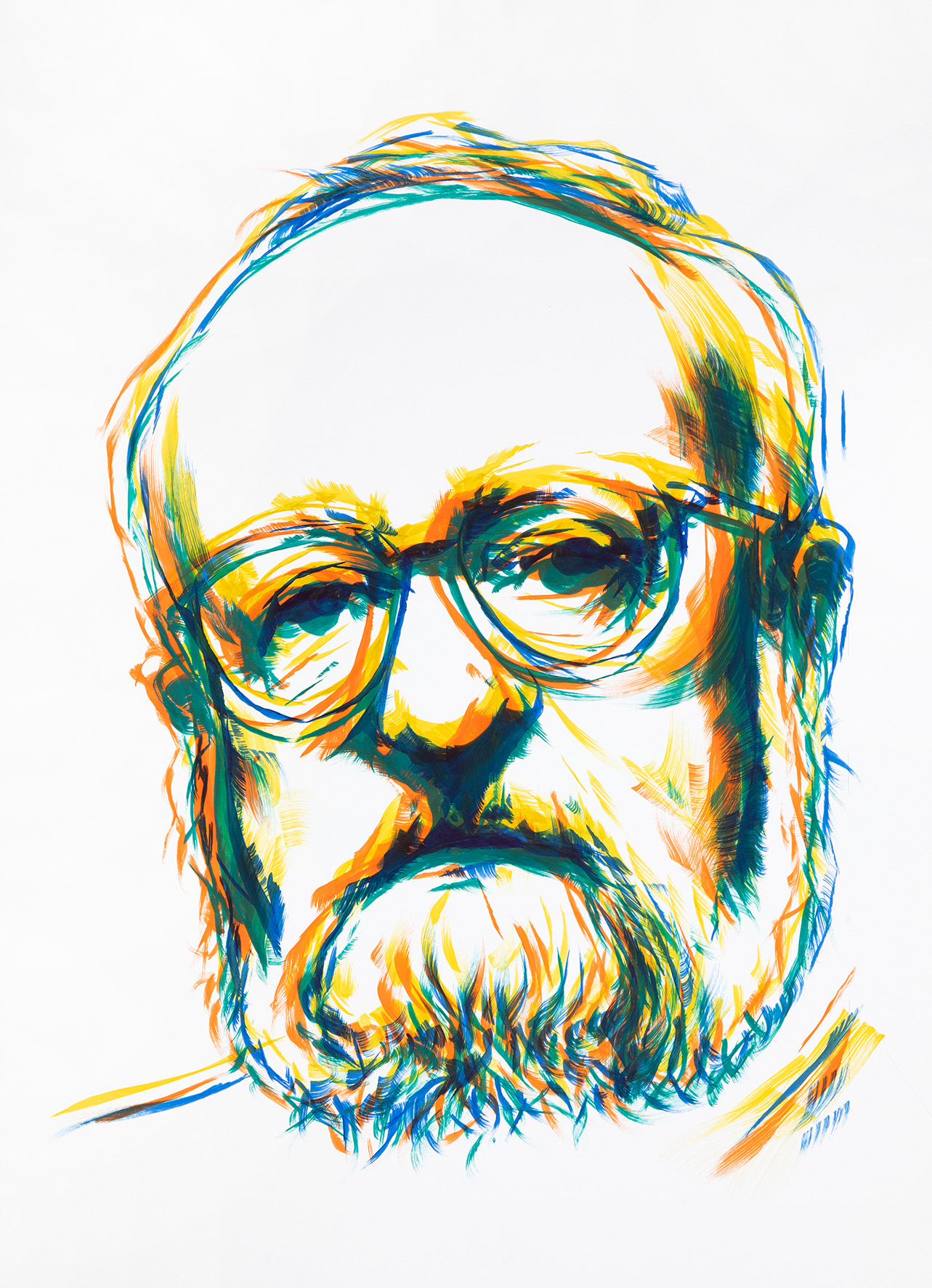 Bartek Materka, bez tytułu, 2020, olej / papier, 70 × 50 cm, courtesy B. Materka