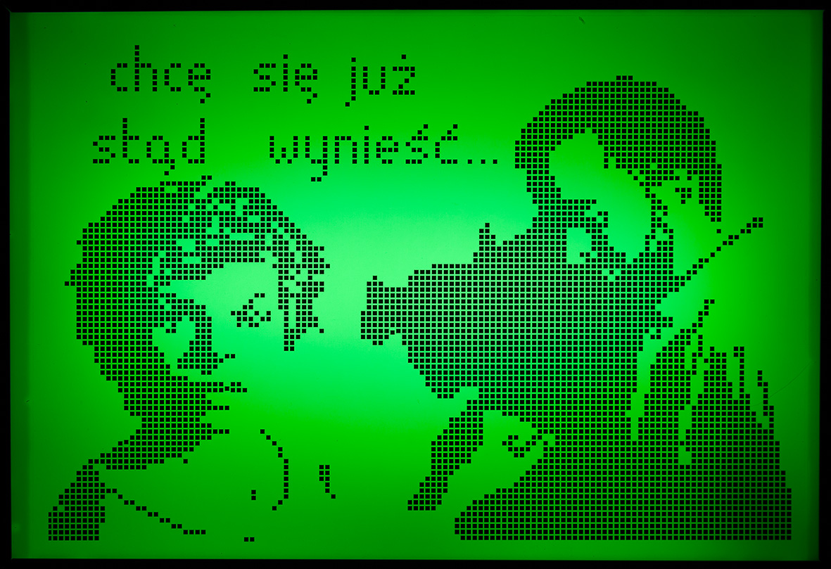 Laura Pawela, bez tytułu [Chcę się stąd wynieść], 2003, lightbox, 23,2 × 33 × 6,1 cm, Kolekcja MOCAK-u
