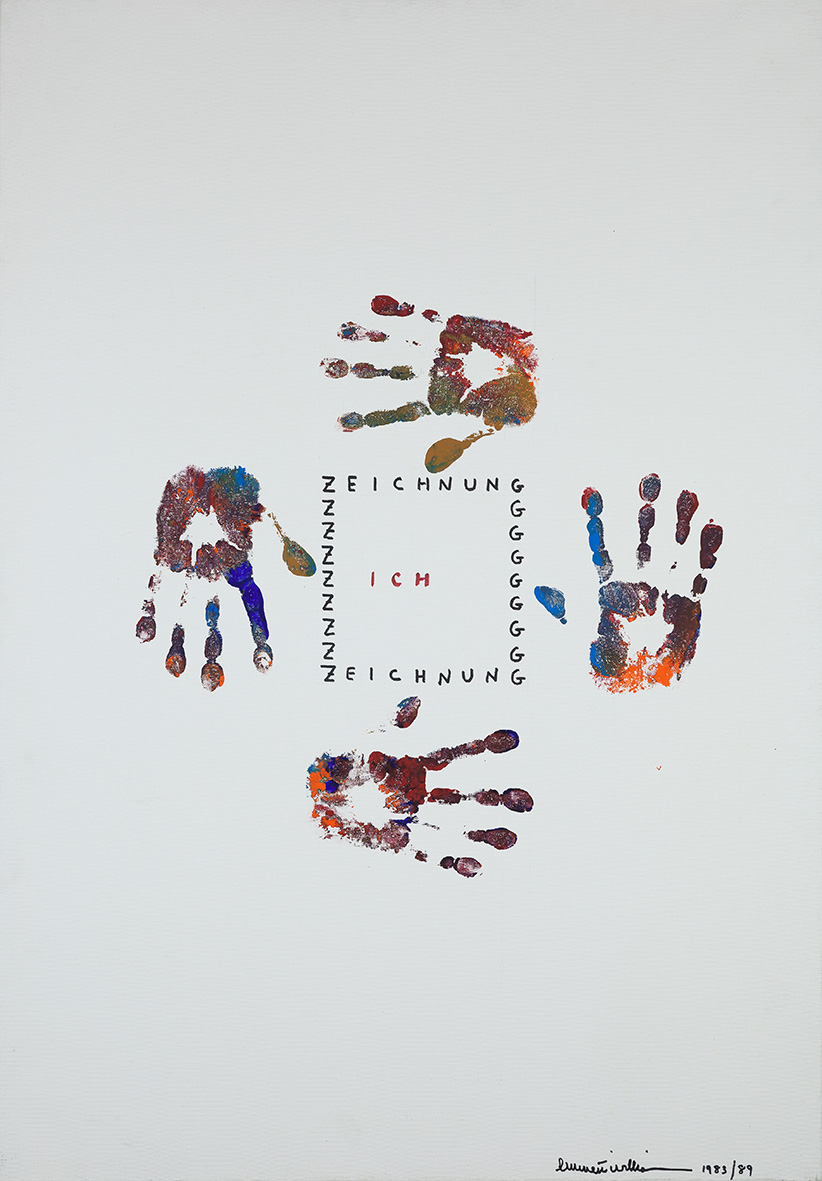 Emmet Williams, //Faustzeichnungen//, 1983/1989, acrylic / canvas, 100 × 70 cm, MOCAK Collection