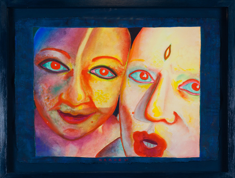 EVA & ADELE, z serii //Polaroid Diary – Watercolor//, 1992-1993, akwarela / papier czerpany, Kolekcja MOCAK-u