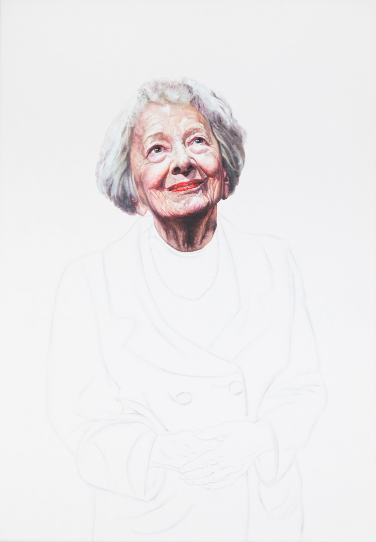 Beata Stankiewicz, //Wisława Szymborska//, 2020, olej, flamaster wodny / płótno, Kolekcja MOCAK-u
