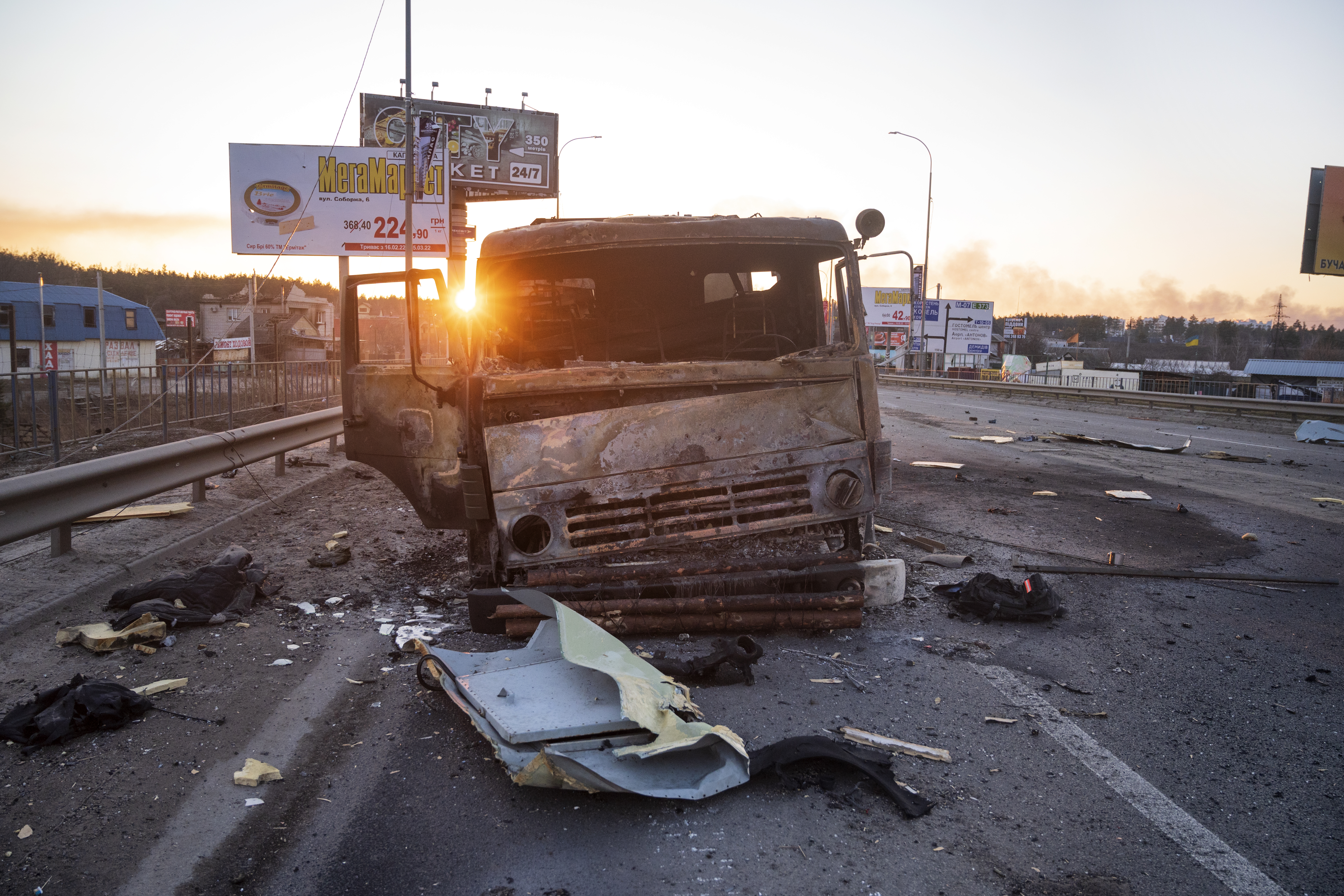 Damaged Russian truck. Bucha, Kyiv province, March 2022, photo: M. Levin