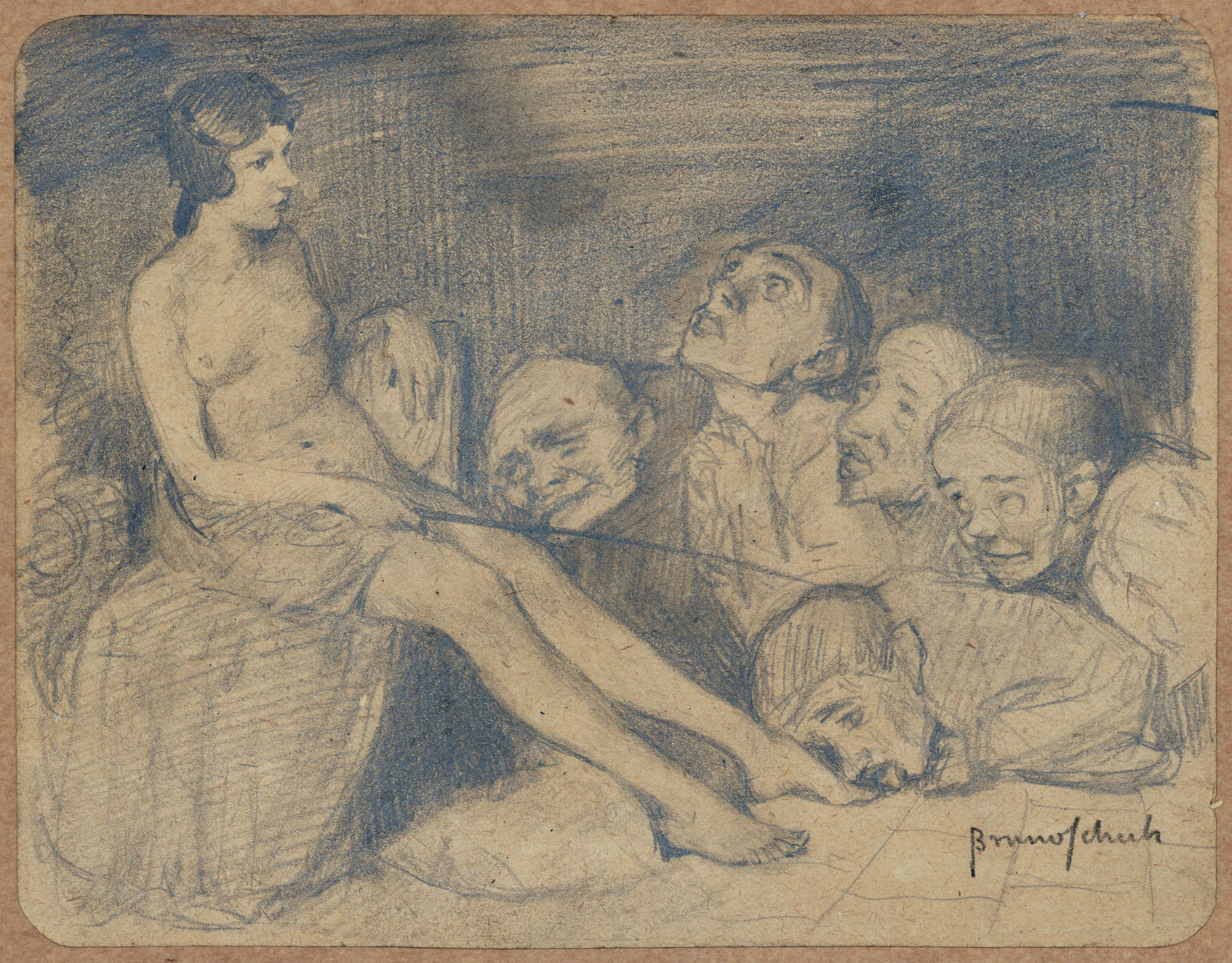 Bruno Schulz, //Mężczyźni-karły, Autoportrety//, ok. 1934, ołówek / papier, 15 × 19 cm, courtesy Muzeum Literatury im. Adama Mickiewicza w Warszawie