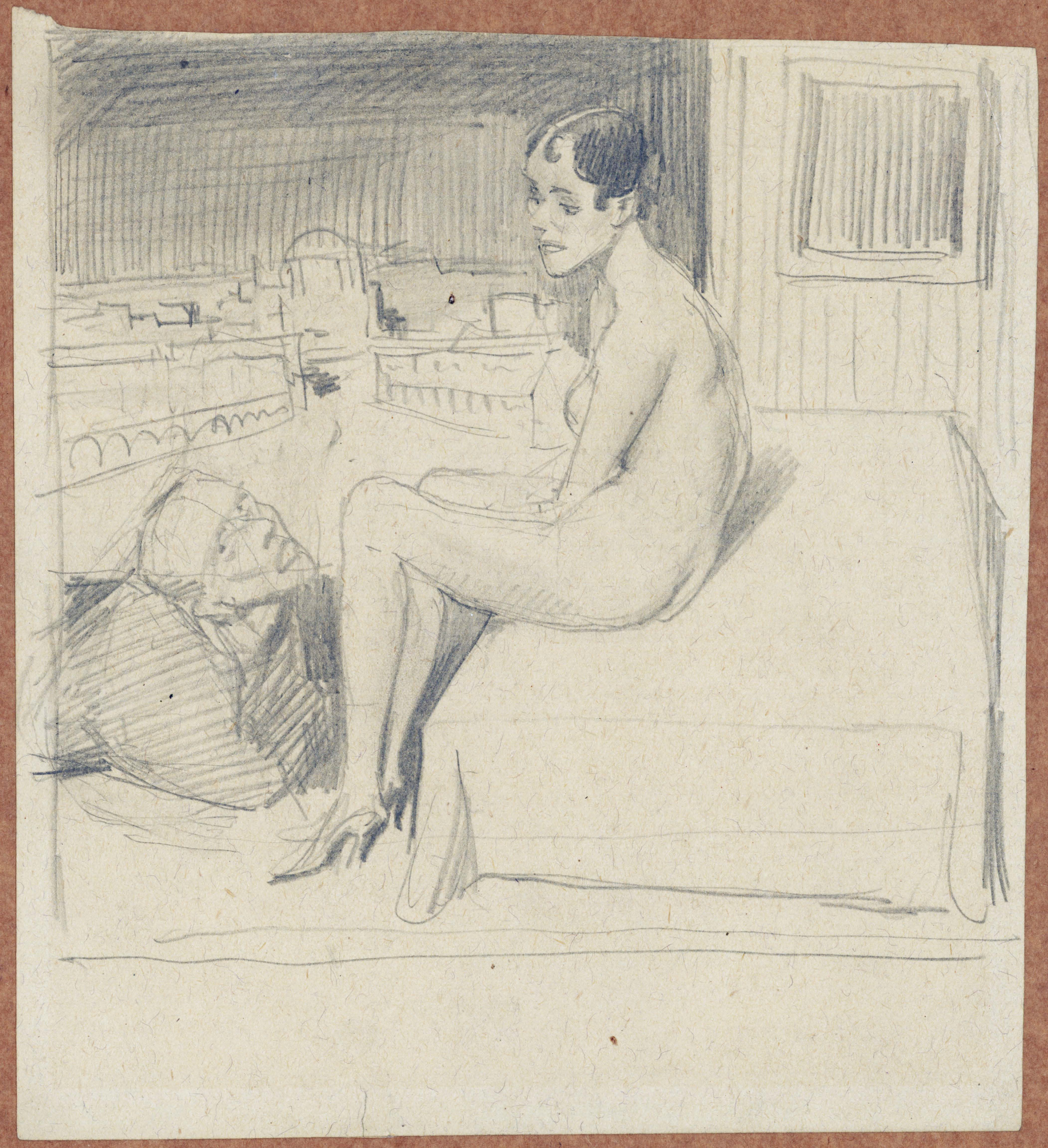 Bruno Schulz, //Naga kobieta i mężczyzna//, ok. 1933, ołówek / papier, 19 × 17 cm, courtesy Muzeum Literatury im. Adama Mickiewicza w Warszawie